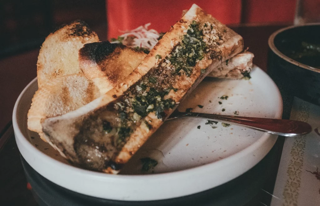 image of fish and bread in a bowl