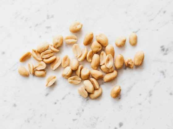 photo of a scattering of salted peanuts