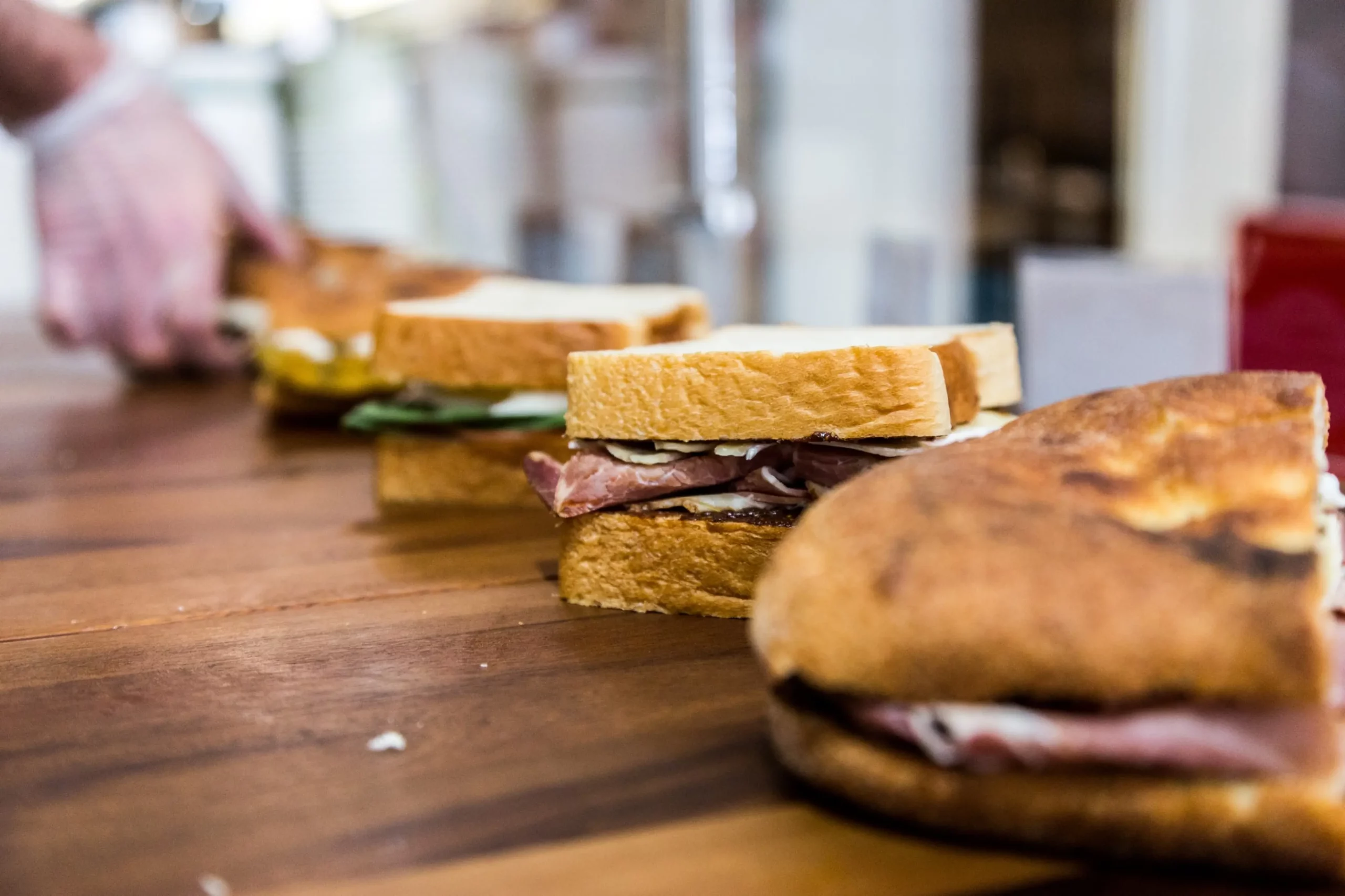 image of sandwiches on a sideboard