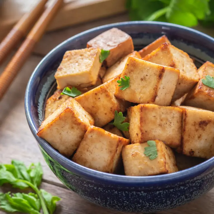 image of tofu cooked in a bowl