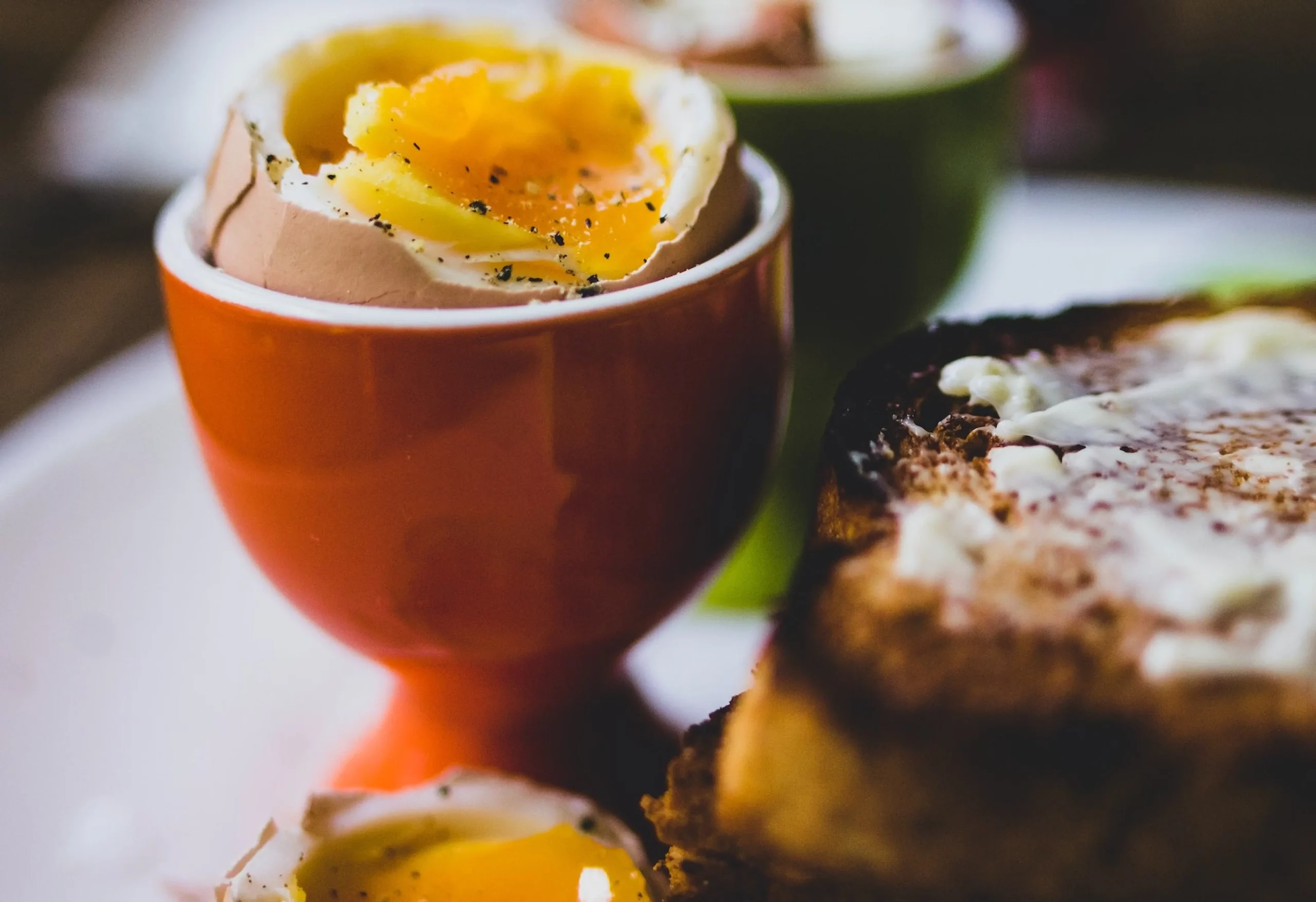 image of a boiled egg with toast