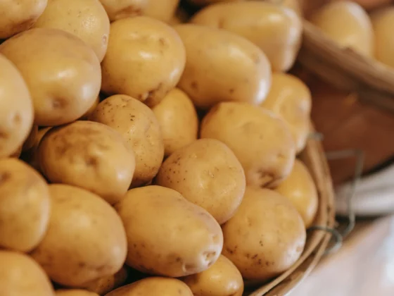 photo of potatoes in a burlap sack