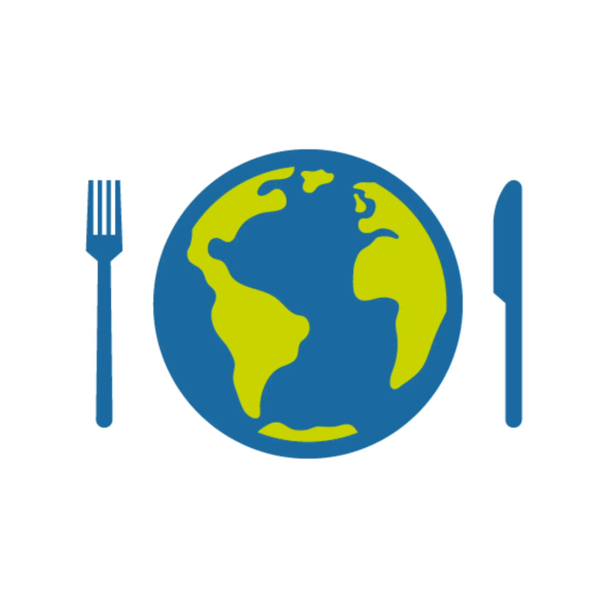 picture of the world as a place mat between a knife and fork