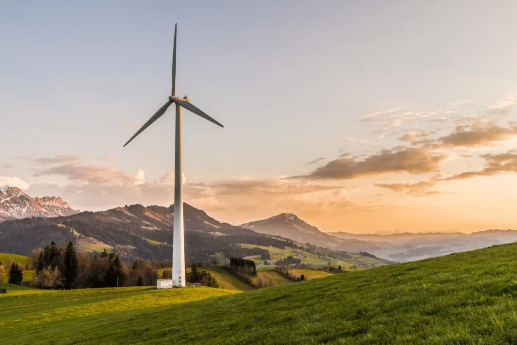 wind turbine in a countryside