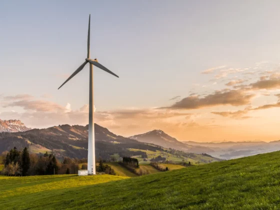 wind turbine in a countryside