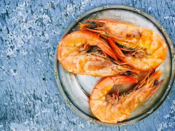 prawns on a dish