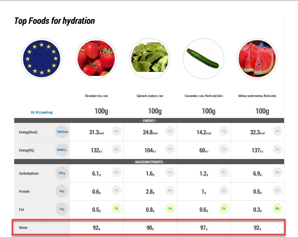 top foods for hydration