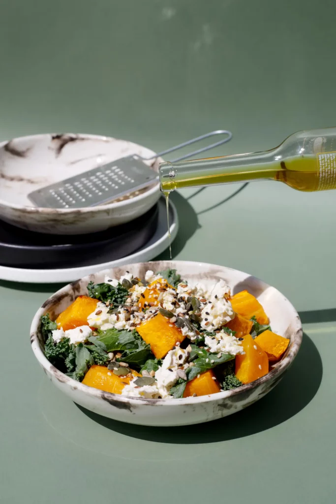 image of food having oil poured on it