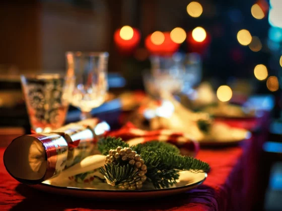 image of a christmas table set for dinner