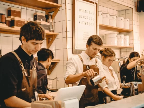 staff in a cafe