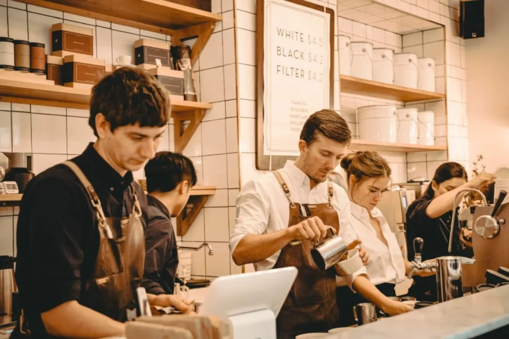 staff in a cafe