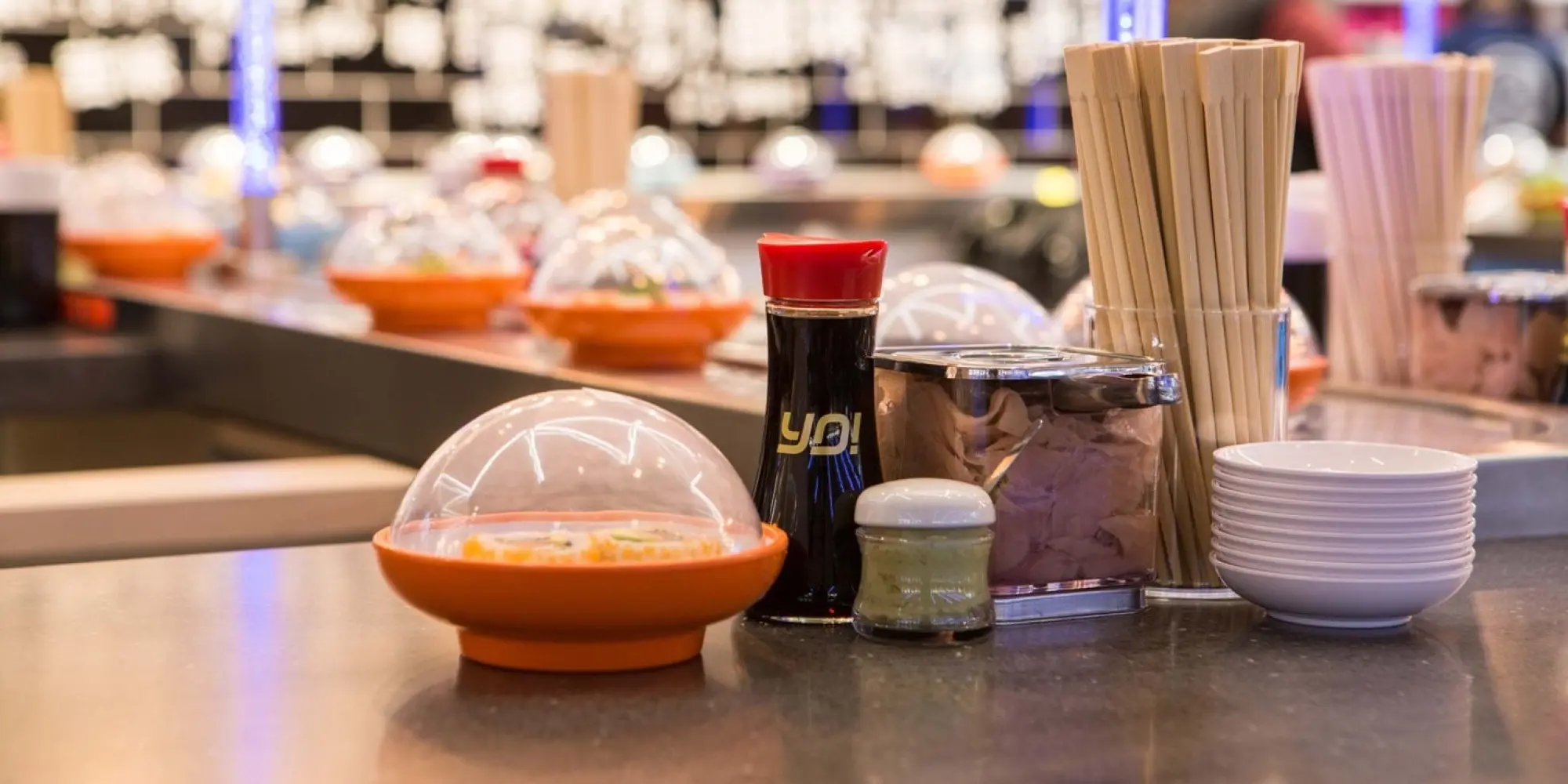 photo of yo sushi food in their restaurant