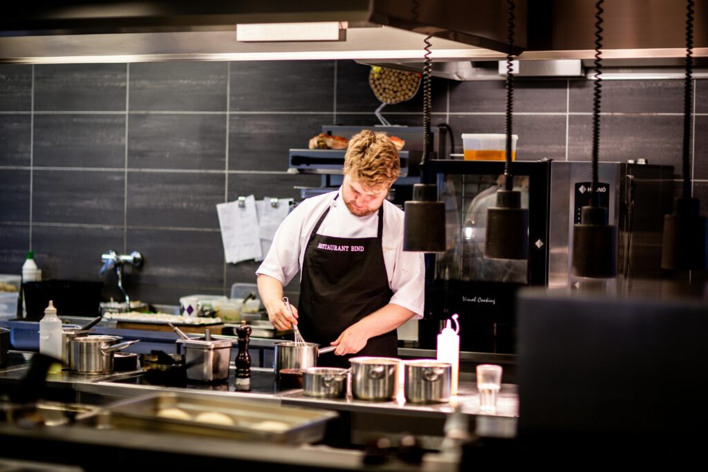 Chef working in a kitchen