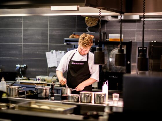 Chef working in a kitchen